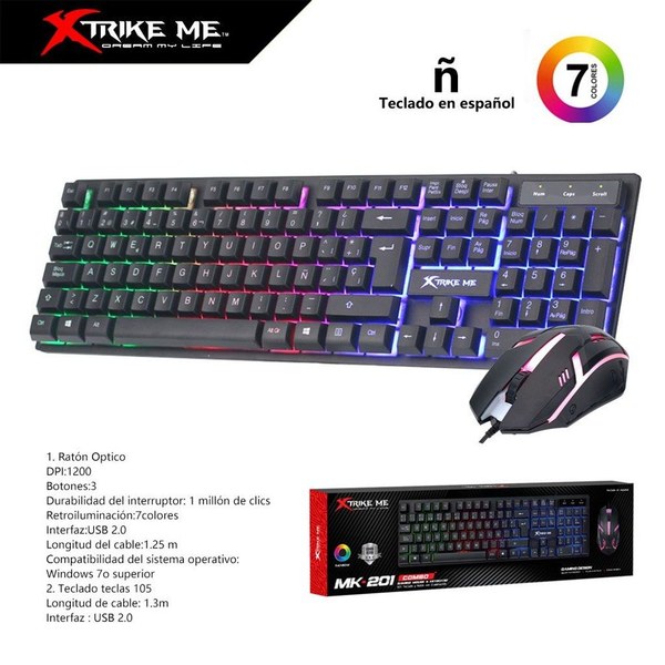 Xtrikeme Mk201 Kit Teclado Y Raton