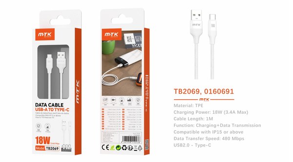 Mtk 0160691 Tb2069 Cable Zal Tpe Type-C 18W
