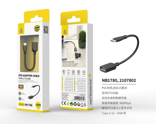 One Plus 2107802 Nb1780 Adaptador Otg Type-C USB Hembra 15Cm
