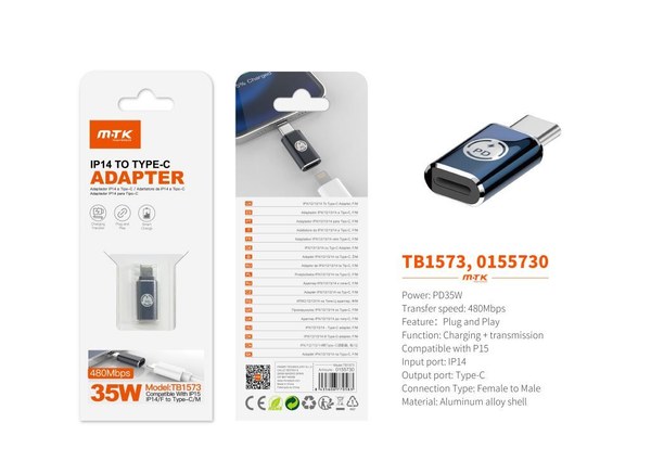 Mtk 0155730 Tb1573 Adaptador Type-C A Lightning M-H