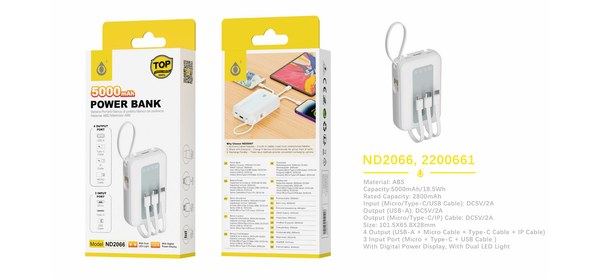 One Plus 2200661 Nd2066 Power Bank 5000Mah