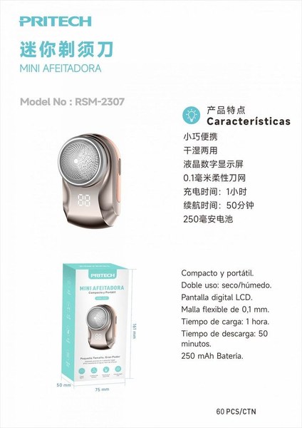 Pritech Rms-2307 Mini Afeitadora