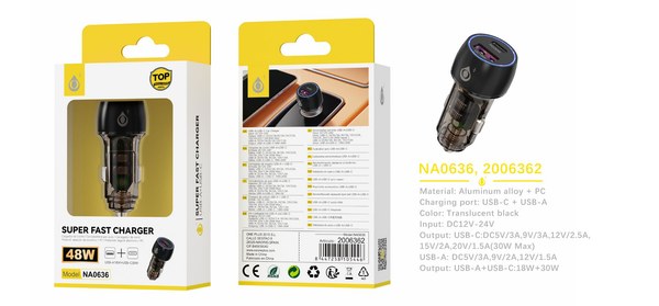 One Plus 2006362 Na0636 Cargador Mechero Dual Qc18W+Pd30W 48