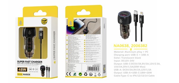 One Plus 2006382 Na0638 Cargador Mechero Dual Qc18W+Pd30W 48