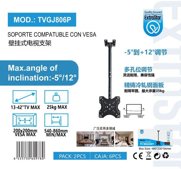 Extrastar 6Tvgj806P Soporte TV Max 13-42 25Kg