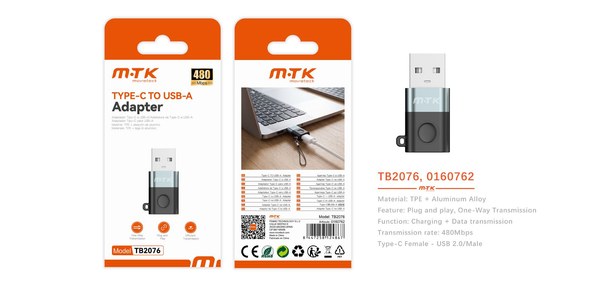 Mtk 0160762 Tb2076 Adaptador Type-C A USB-A