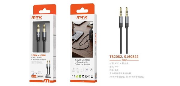 Mtk 0160822 Tb2082 Cable De Audio 3.5 A 3.5Mm 1M