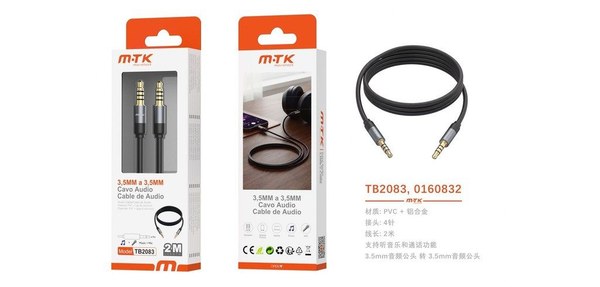 Mtk 0160832 Tb2083 Cable De Audio 3.5 A 3.5Mm 2M