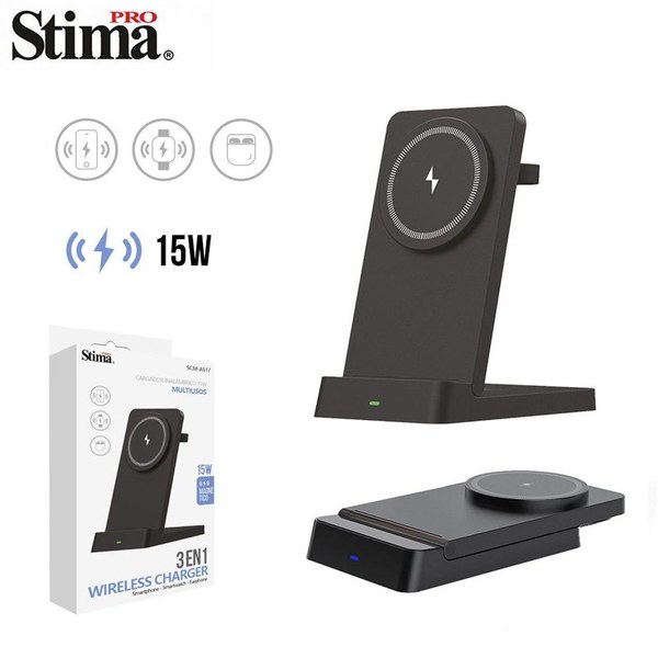Scma517 Cargador Inalambrico 15W 3 En 1