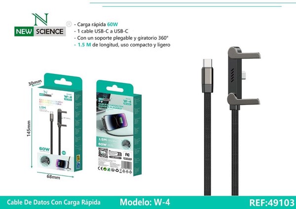 New Science W-4 Cable Type-C Soporte 1.5M