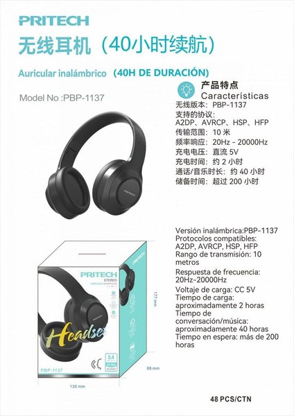 Pritech Auriculares Inalambrico
