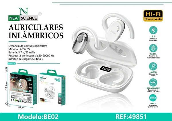 New Science 49851 Be02 Auriculares Inalambricos