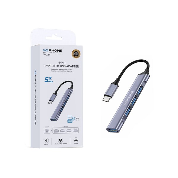 Wephone Wg24 Tipo-C Hub USB Lector Tarjetas 4En1