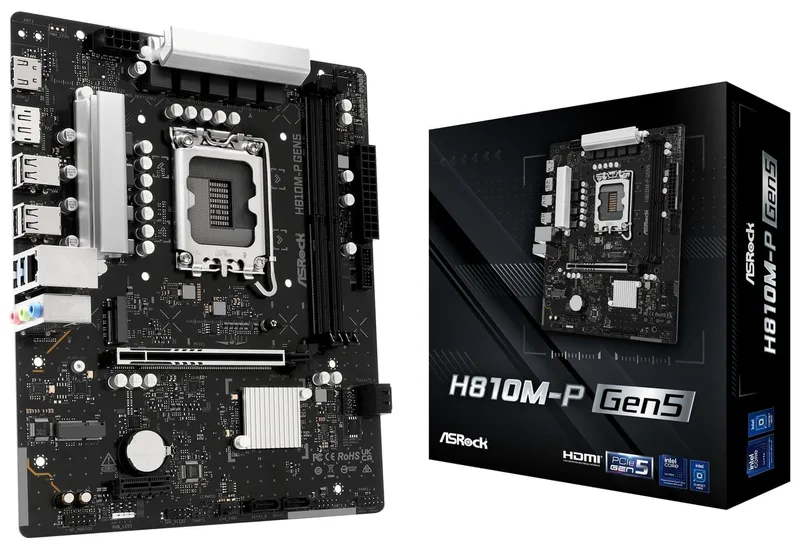 Placa 1851 Asrock H810M-P M-ATX DDR5 Gen5 PCI-E