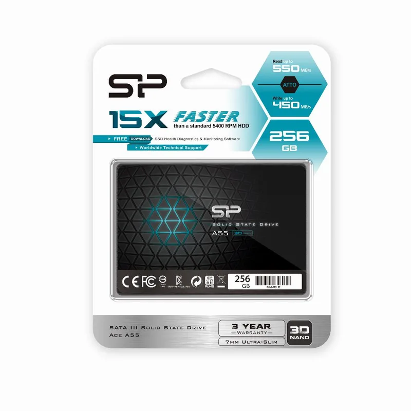 HDD SSD 256GB. SP A55 TLC 3D Nand