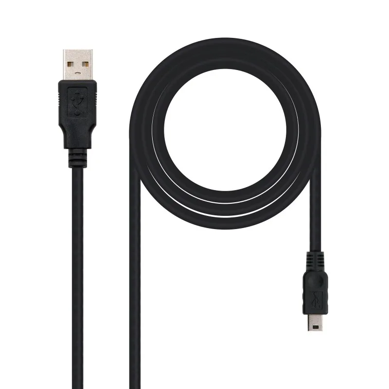 Cable USB A/M-Mini B/M 0,5mts Nanocable Negro