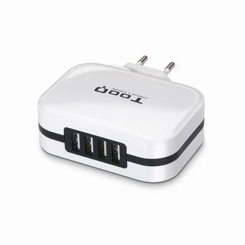 Cargador corriente 4xUSB Blanco Tooq 6.8A*