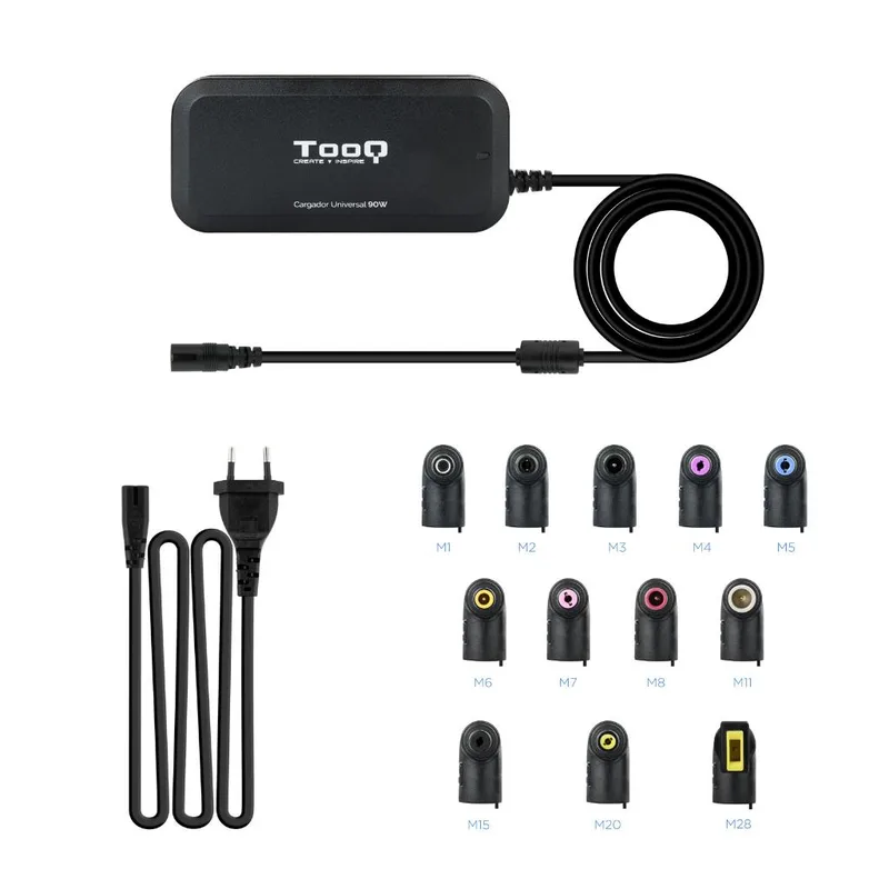Cargador Not. Tooq univ. 90W 2xUSB +12Tips
