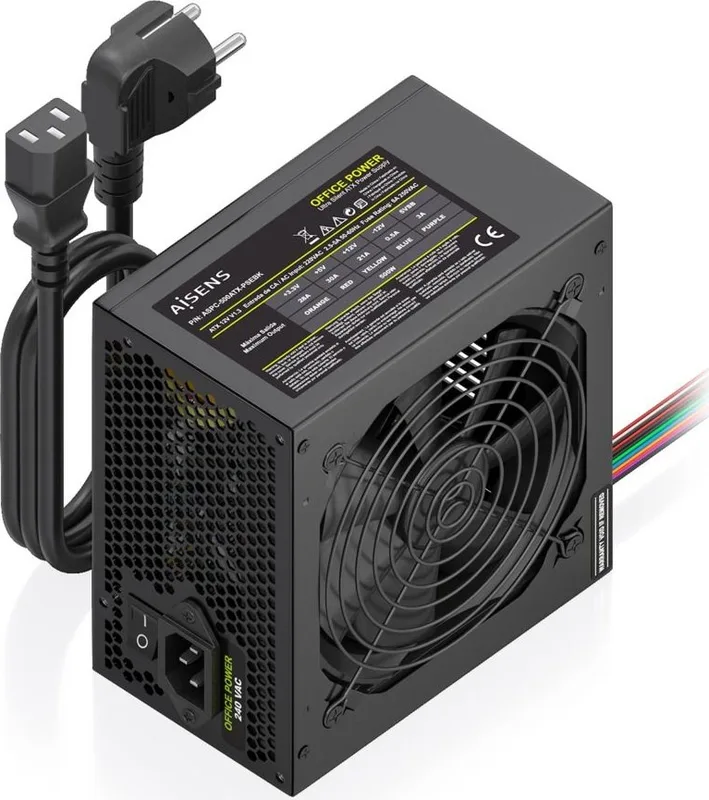 FUENTE ATX 500W Aisens OEM Black con cable