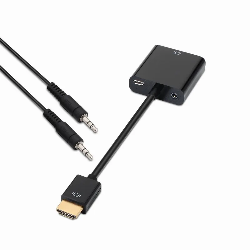 Cable Video HDMI(M)-VGA(H)+Audio 10cm Aisens