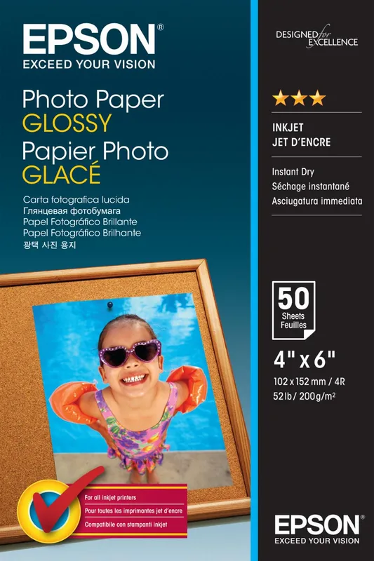 Papel Epson -C13S042050- Foto Glossy 10x15 50u